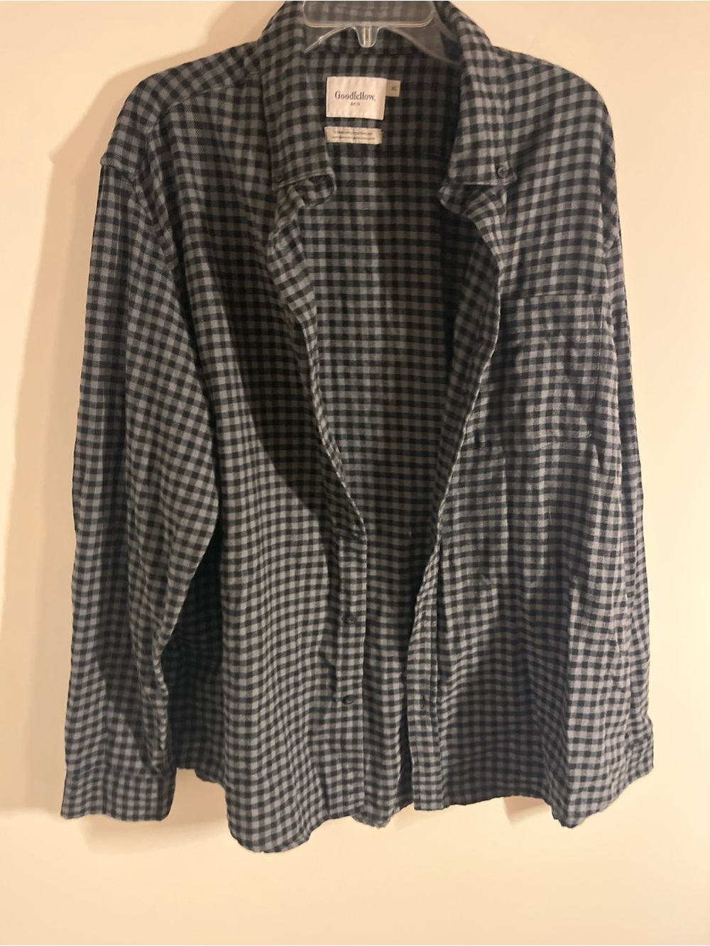 Goodfellow & Co Women's Blue and Gray Plaid Open-Front Jacket